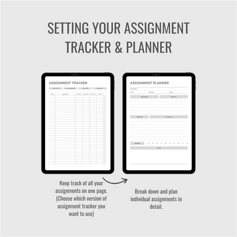 Printable Assignment Tracker Printable Assignment Planner Student