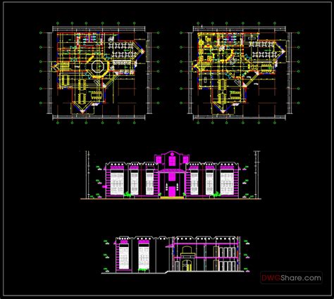 Library Plan And Elevation Details Autocad File Free Download