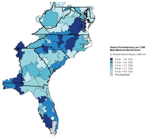 Map Radical Prostatectomy Per Male Medicare Beneficiaries