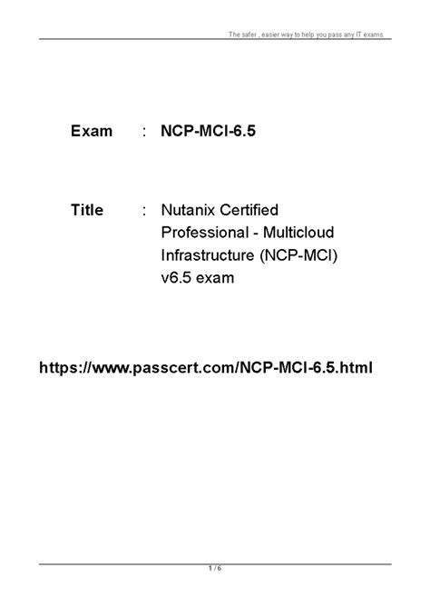 Nutanix Certified Professional Multicloud Infrastructure Ncp Mci