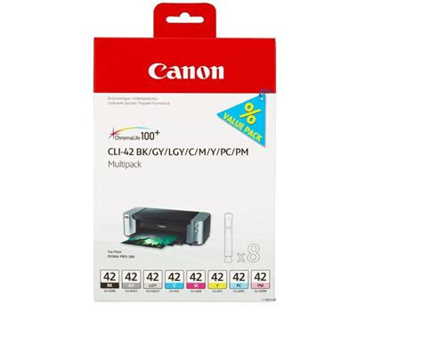 Tusze Canon Tusz CLI 42 8pack MultiPack BK C M Y PC PM G LG 8 X 13 Ml