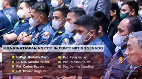 Ilang Matataas Na Opisyal Ng Pnp Pinatawan Ng Cite In Contempt Sa Senado