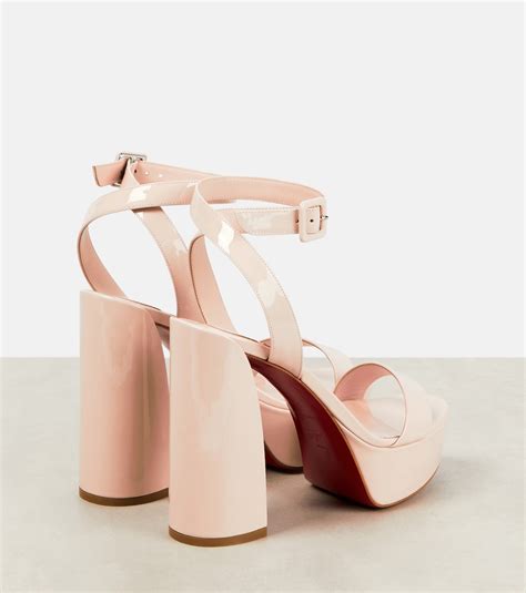 Movida Sabina Patent Leather Platform Sandals In Beige Christian