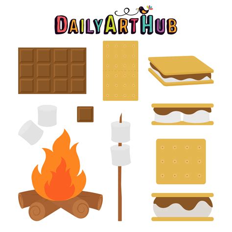 Ooey Gooey Smores Clip Art Set – Daily Art Hub // Graphics, Alphabets & SVG