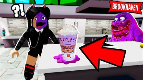 NUNCA BEBA O GRIMACE SHAKE No Brookhaven Rp Roblox YouTube