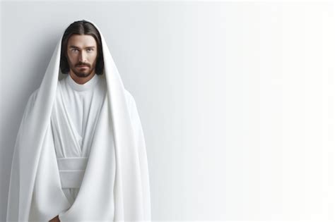 Premium Photo Jesus Standing In Front Of A White Background