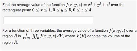 Solved Find The Average Value Of The Function Chegg