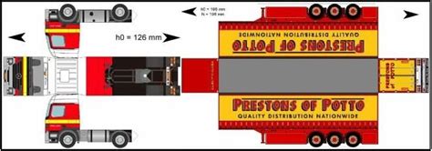 Papermau Prestons Of Potto Long Truck Paper Model By Norbtach Paper Models Paper Model Car