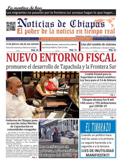 Peri Dico Noticias De Chiapas Edici N Virtual Jueves De Febrero De