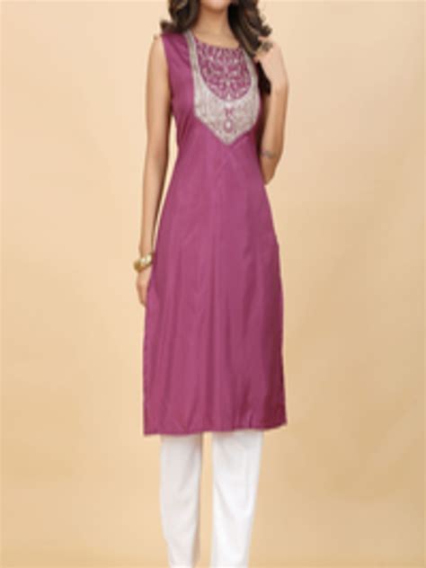 Buy Kalini Ethnic Motifs Yoke Design Sequinned Kurta With Trousers