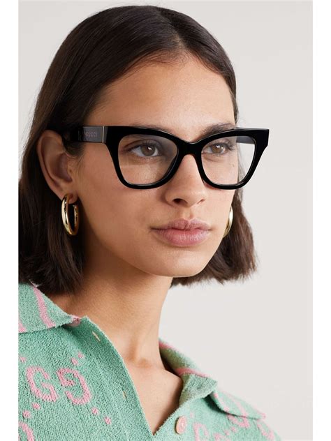 Black Cat Eye Acetate Optical Glasses Gucci Eyewear Net A Porter