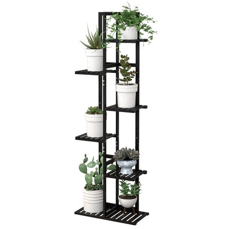 Bamboo Plant Stand Rack 6 Tiermultiple Stand Holder Shelf Rack Indoorandoutdoor