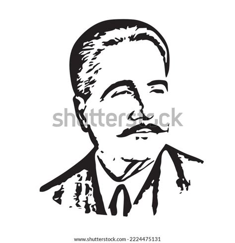 Allama Iqbal Sketch Over Royalty Free Licensable Stock