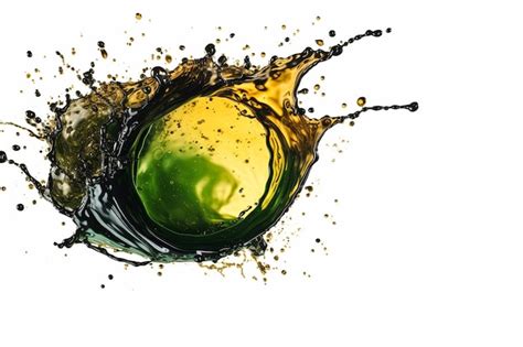 Premium Ai Image Green And Black Golden Water Color Liquid Or Yogurt