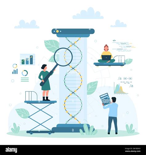 Genetic Test And Gene Analysis Science Technology Vector Illustration