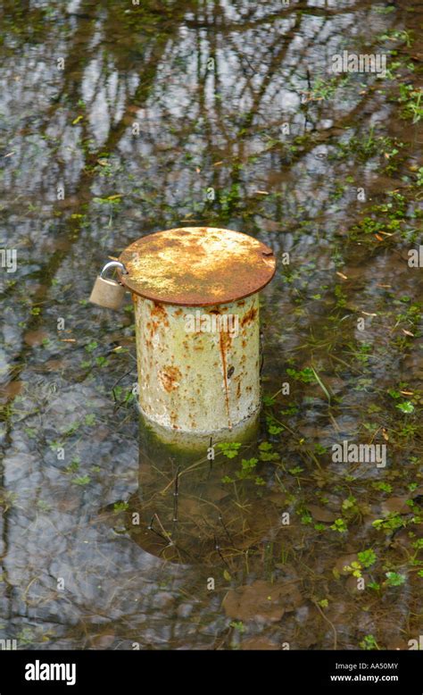 Capped Bore Hole At Brofiscin Quarry Toxic Waste Was Dumped Here In