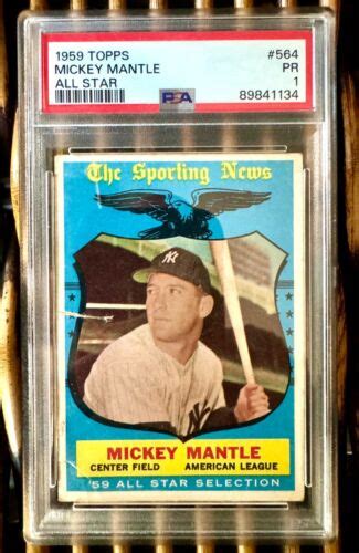 Topps Mickey Mantle All Star Psa Authentic New Slab Perfect