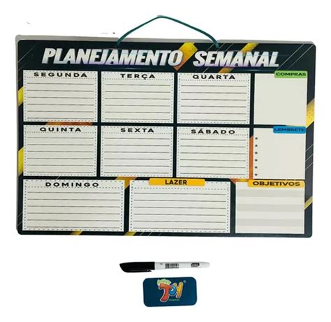 Quadro Para Planejamento Semanal Madeira Mdf Parcelamento Sem Juros