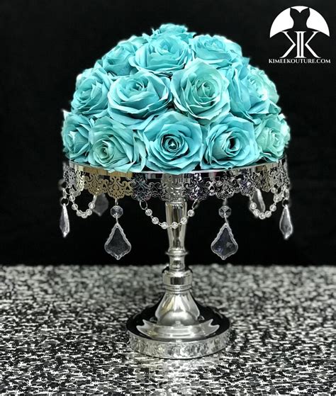 AQUA CENTERPIECE Arrangement. AQUA Rose Arrangement. Pick | Etsy