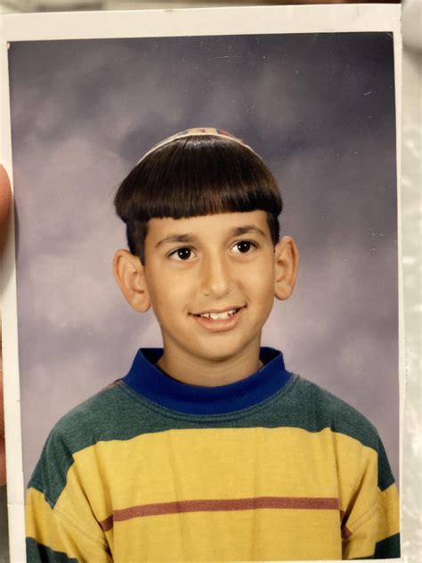 Bowl cut. Color coordinated yarmulke. EARS. Lands End Rugby shirt ...