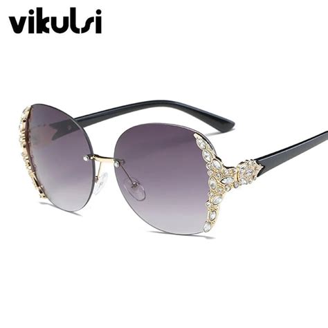 Vintage Rimless Party Women Sunglasses Brand Designer Sun Glasses