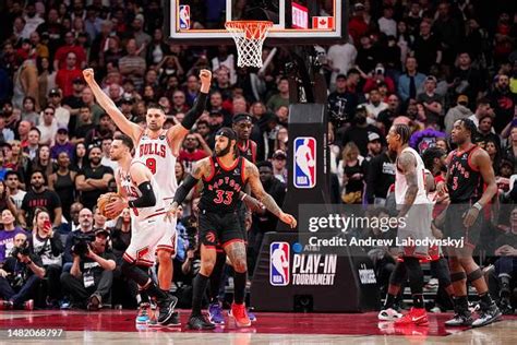 Zach Lavine Nikola Vucevic And Demar Derozan Of The Chicago Bulls