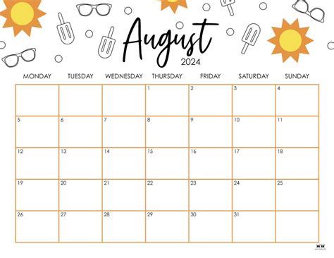 August Blank Calendar Printable Printable Calendar