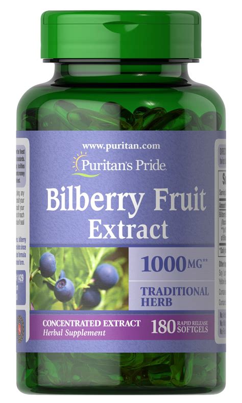 Bilberry 250 Mg 180 Softgels 1429 Puritan S Pride