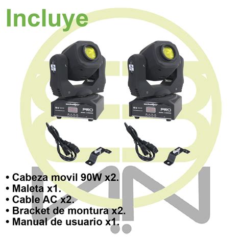 Spot Beam Cabeza Movil Led Gobos W Piezas Con Maleta Set S Mob W