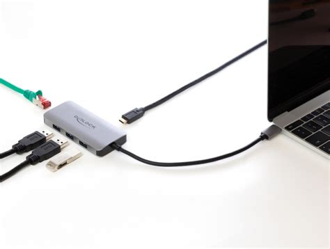 Delock Products 63252 Delock Usb 32 Gen 1 Hub With 4 Ports And Gigabit