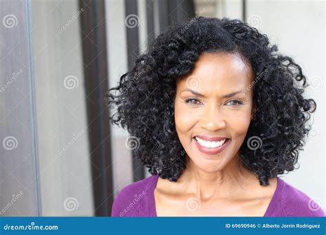 Gorgeous Senior African American Woman Wearing Glasses With Copy Space