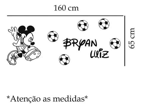 Adesivo De Parede Mickey Jogador De Futebol Personalizado Mercadolivre