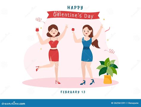 Happy Galentines Day On February 13th With Celebrating Women Friendship