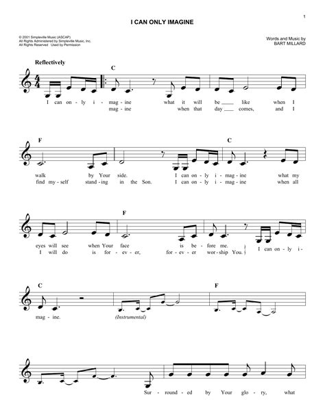 I Can Only Imagine By Mercy Me Sheet Music For Easy Lead Sheet Fake