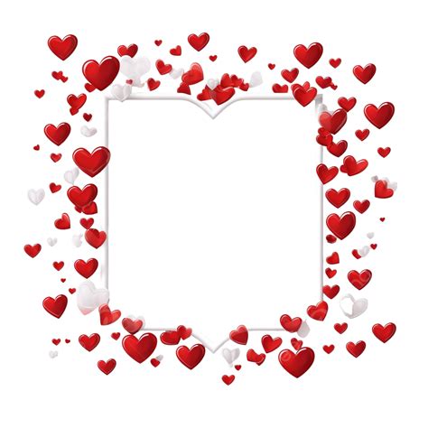 Valentine S Day Frame With Hearts Love Heart Frame Png Transparent