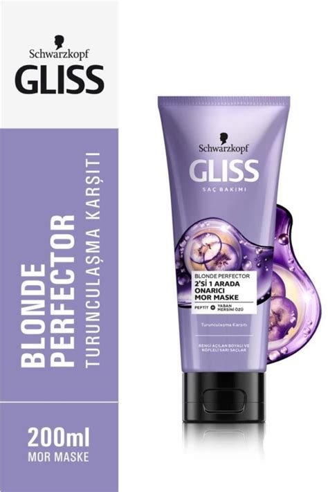 Gliss Schwarzkopf Blonde Perfector Turunculaşma Karşıtı Mor Maske 200