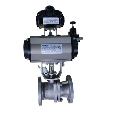 Pneumatic Actuated Flanged Ball Valve Kitz Ball Valve Flanged Air Pressure Control System