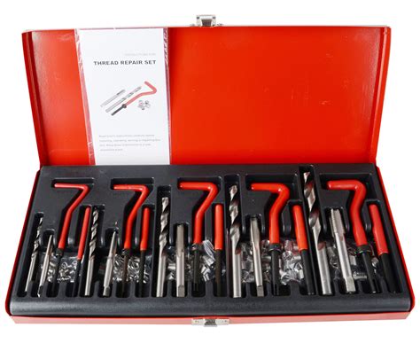 Pcs Thread Repair Helicoil Tool Set Kit M M Inserts Hss Twist