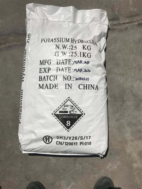 Factory Price Of 90 Min Purity Potassium Hydroxide KOH Flakes