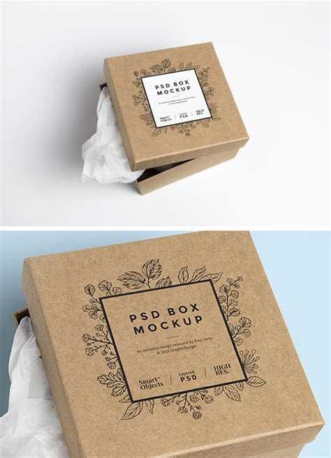 Los mejores Mockups PSD Gratis para Packaging de cajas de cartón