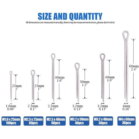 Cotter Fixings Set Sizes Stainless Steel Cot Grandado