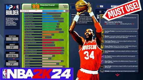 Nba K Hakeem The Dream Olajuwon Build Hof Post Phenom Build