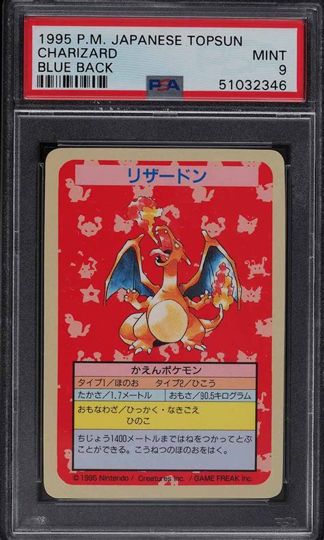 Pokemon Japanese Topsun Blue Back No Number Charizard Psa Mint