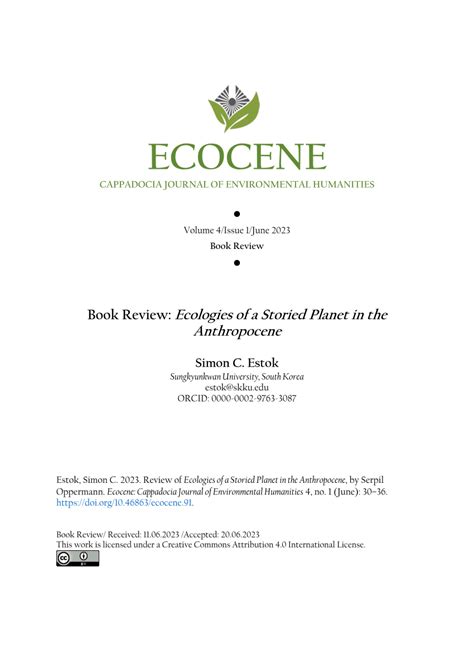 Pdf Book Review Ecologies Of A Storied Planet In The Anthropocene