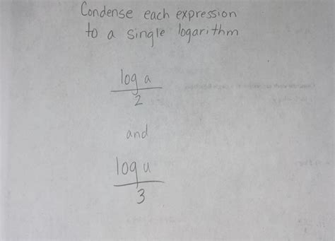 Solved Condense Each Expression To A Single Logarithm Loga Chegg