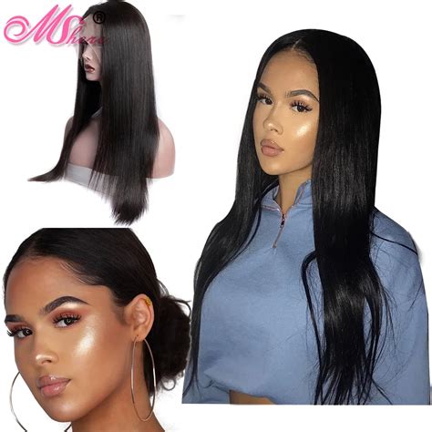 360 Lace Frontal Wig Peruvian Remy Straight Wigs 130 Lace Front Human Hair Wigs For Black Women