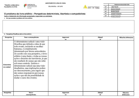 Trabalho de filosofia Problema do livre arbítrio Trabalho