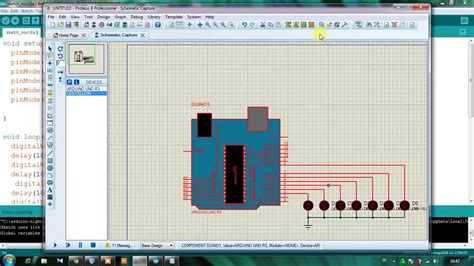 Membuat Led Berjalan Dengan Arduino Dan Proteus Youtube