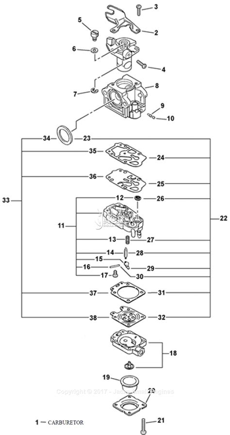 Echo PB 261i S N 06001001 06999999 Parts Diagram For Carburetor WYK