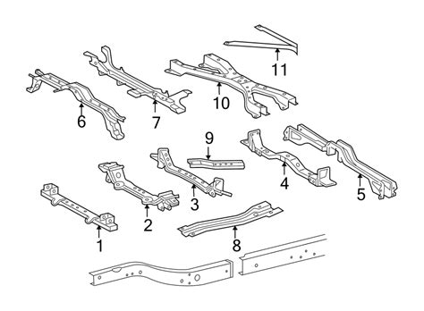 Diagram FRAME CROSSMEMBERS COMPONENTS For Your Toyota Tacoma